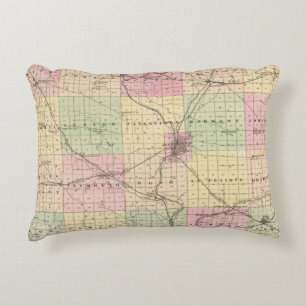 Cojín Decorativo Mapa del condado de Rock, estado de Wisconsin