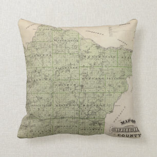 Cojín Decorativo Mapa del condado de Wright, Minnesota