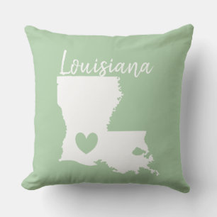 Cojín Decorativo Mapa del estado de Louisiana ama la casa