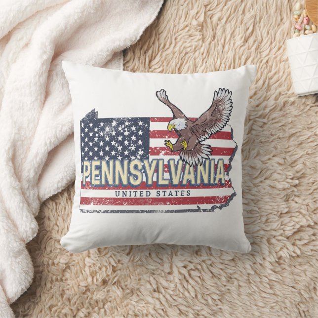 Cojín Decorativo Mapa del estado de Pennsylvania (Manta)