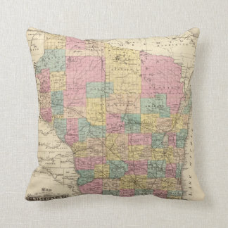 Cojín Decorativo Mapa del estado de Wisconsin