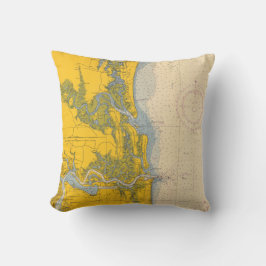 Cojín Decorativo Mapa del gráfico náutico de la Isla de Amelia Flor