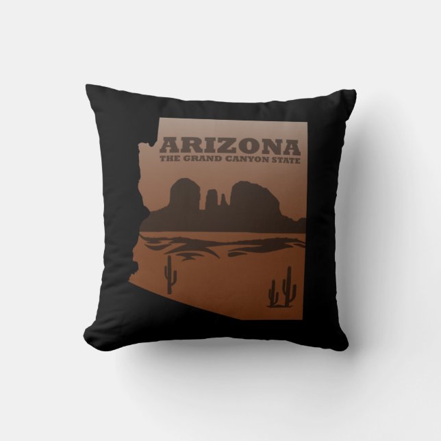 Cojín Decorativo Mapa del Gran Cañón de Arizona (Anverso)