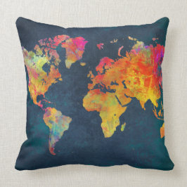 Cojín Decorativo mapa del mundo