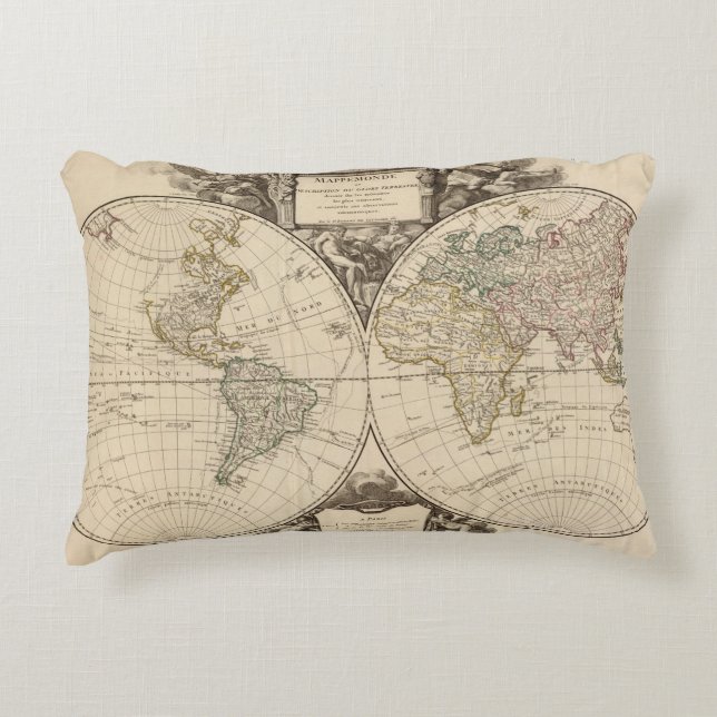 Cojín Decorativo Mapa del mundo 9 (Anverso)
