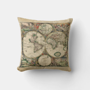 Cojín Decorativo Mapa del Mundo Antiguo