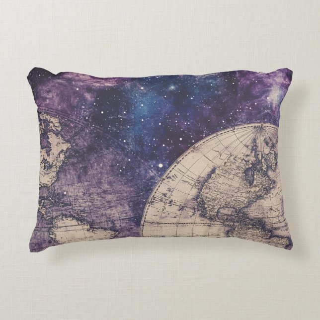 Cojín Decorativo Mapa del mundo de la época celestial (3) (Anverso)