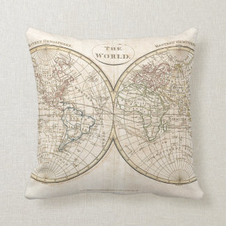 Cojín Decorativo Mapa del mundo del vintage