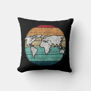 Cojín Decorativo Mapa del mundo retro