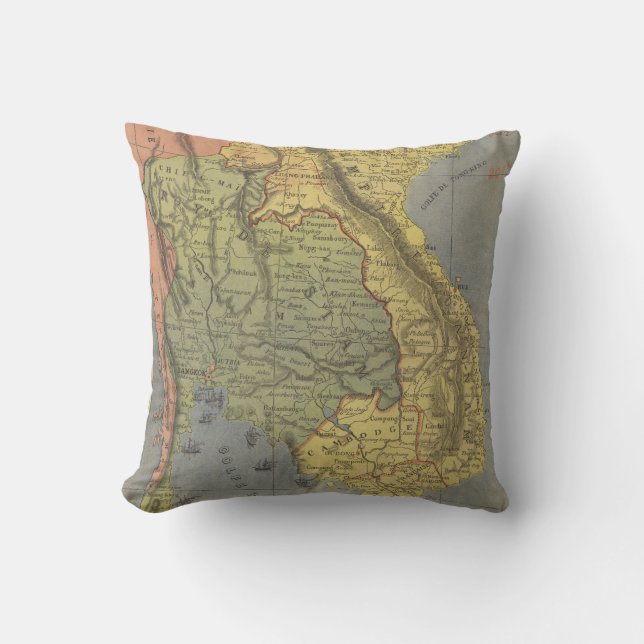 Cojín Decorativo Mapa del Reino de Tailandia (Anverso)