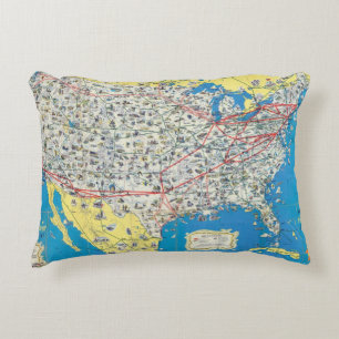 Cojín Decorativo Mapa del sistema de American Airlines