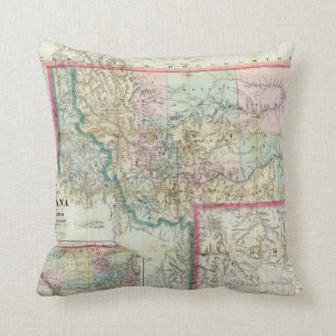 Cojín Decorativo Mapa del territorio de Montana