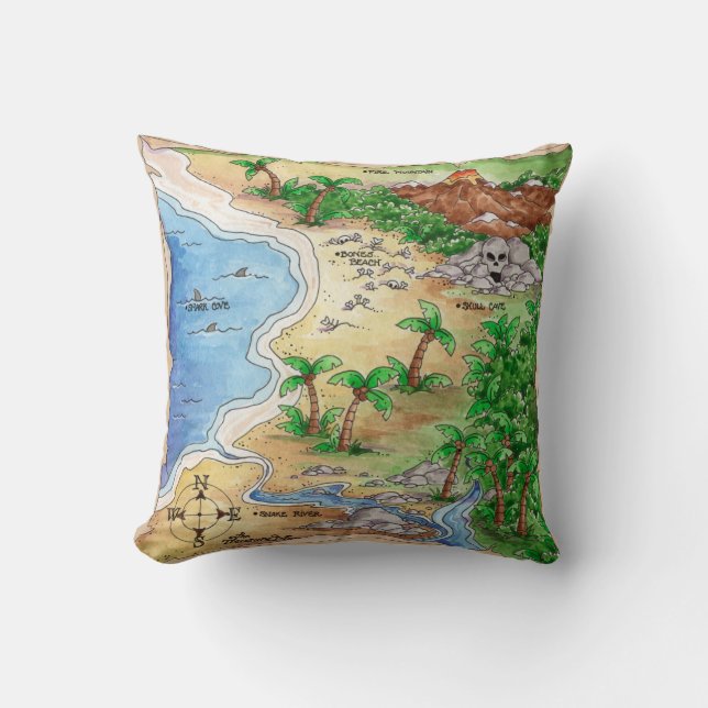 Cojín Decorativo Mapa del tesoro - Pillow (Anverso)