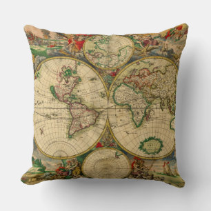 Cojín Decorativo Mapa del Viejo Mundo