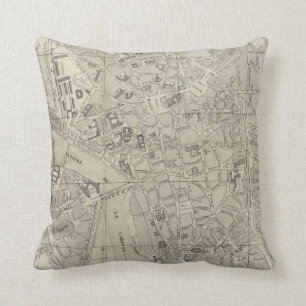 Cojín Decorativo Mapa del vintage de Toulouse Francia (1844)