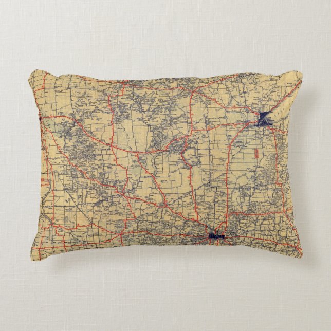 Cojín Decorativo Mapa estándar de Minnesota (Anverso)