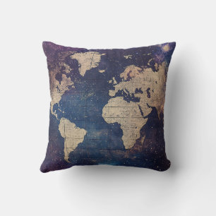 Cojín Decorativo Mapa estelar celestial púrpura del viejo mundo