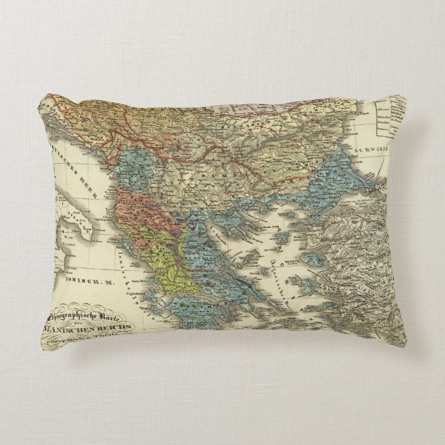 Cojín Decorativo Mapa etnográfico del imperio otomano (Anverso)