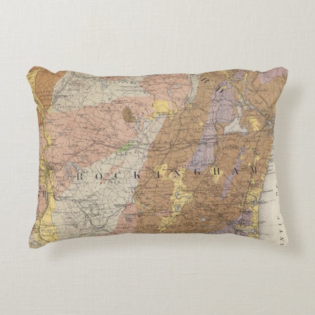 Cojín Decorativo Mapa geológico de New Hampshire 4 (Anverso)