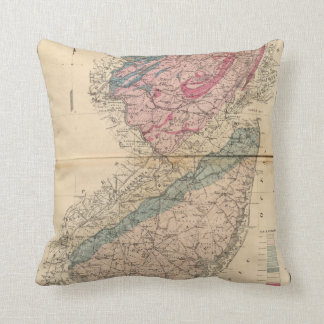 Cojín Decorativo Mapa geológico de New Jersey