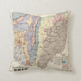 Cojín Decorativo Mapa geológico de Ohio