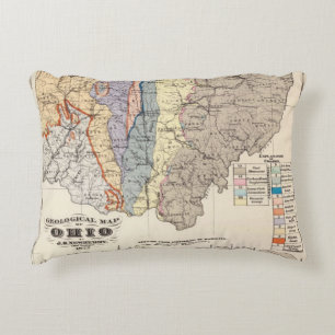 Cojín Decorativo Mapa geológico de Ohio