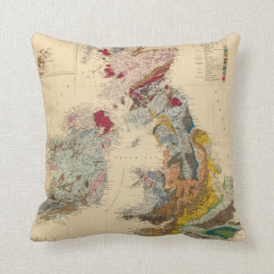 Cojín Decorativo Mapa geológico, islas británicas