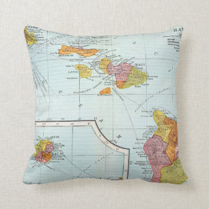 Cojín Decorativo Mapa: Hawaii, 1905