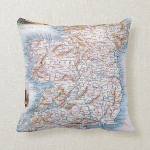 Cojín Decorativo Mapa: Irlanda, 1851