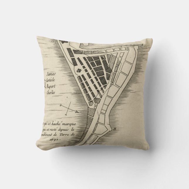 COJÍN DECORATIVO MAPA: JAMAICA, 1755 (Anverso)