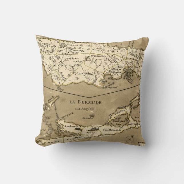 COJÍN DECORATIVO MAPA: JAMAICA, 1767 (Anverso)