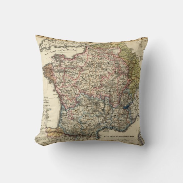 Cojín Decorativo Mapa lingüístico de Francia (Anverso)