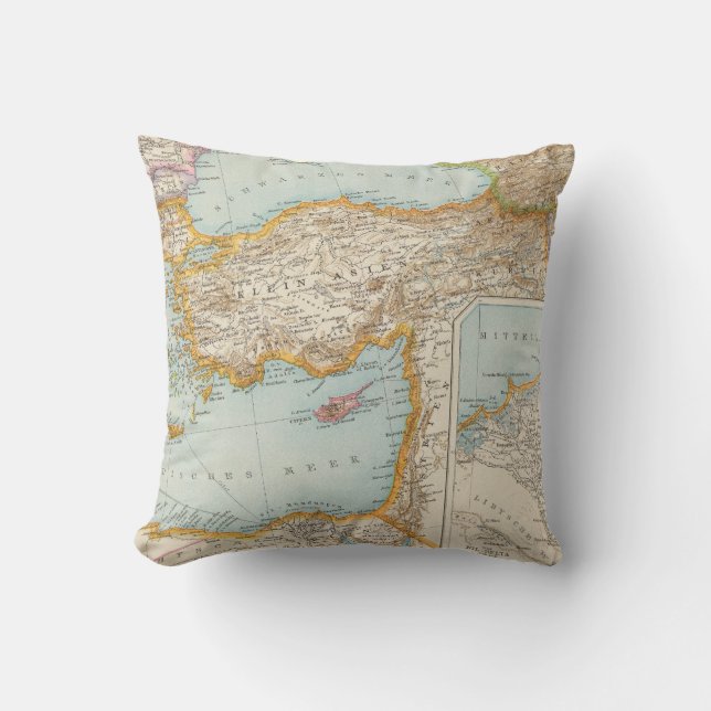 Cojín Decorativo Mapa mediterráneo oriental (Anverso)