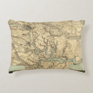 Cojín Decorativo Mapa militar de Hughes de Richmond y de