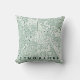Cojín Decorativo Mapa minimalista de la ciudad de Bangalore, India
