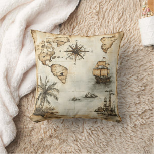 Cojín Decorativo Mapa Mundial Antiguo
