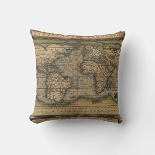 Cojín Decorativo Mapa Mundial de Ortelius 1570