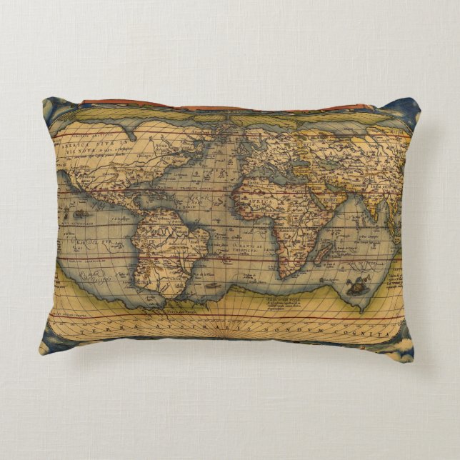 Cojín Decorativo Mapa Mundial Viaje Antiguo Ortelius Europa (Reverso)
