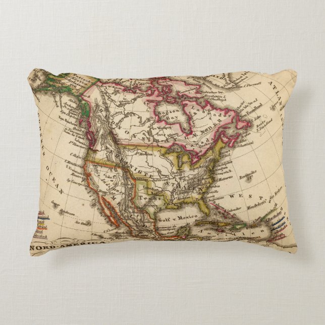 Cojín Decorativo Mapa norteamericano 2 (Anverso)