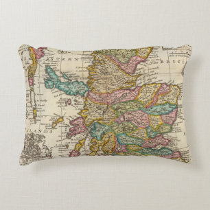 Cojín Decorativo Mapa nuevo y correcto de Escocia y de las islas