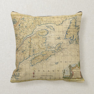 Cojín Decorativo Mapa Thomas Kitchin de Nueva Inglaterra 1758 y de