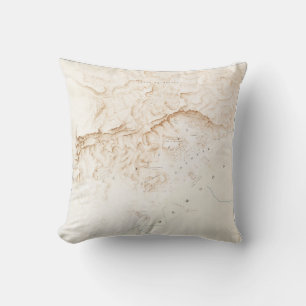 Cojín Decorativo Mapa topográfico de las ruinas del Poster Thebes