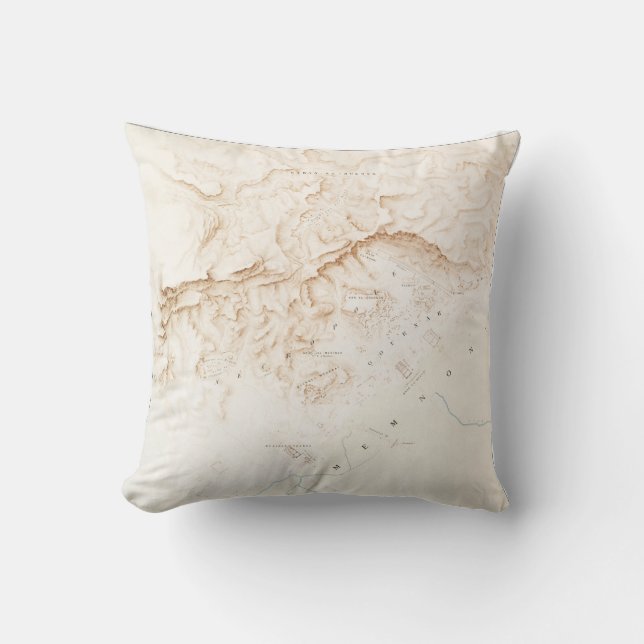 Cojín Decorativo Mapa topográfico de las ruinas del Poster Thebes (Anverso)