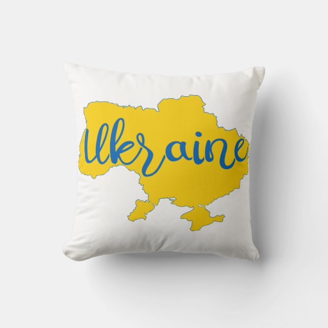 Cojín Decorativo Mapa ucraniano y letras  (Anverso)