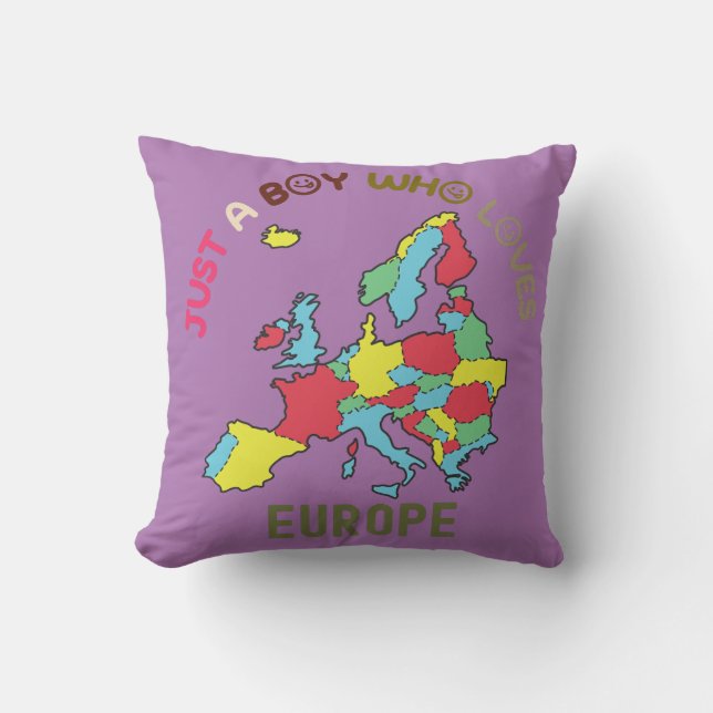 Cojín Decorativo Mapa y bandera de Europa (Anverso)