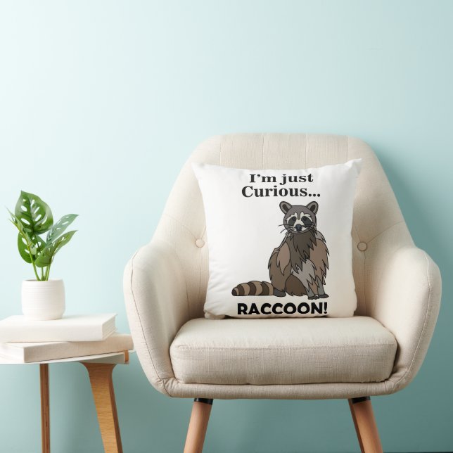 Cojín Decorativo Mapache Curioso Divertido (Silla)