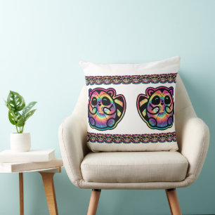 Cojín Decorativo Mapache de Alegría Tie Dye