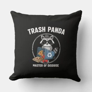 Cojín Decorativo Mapache de basura divertido maestro del disfraz me