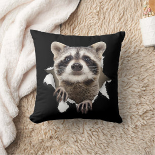 Cojín Decorativo Mapache Desgarrado Para Amante De Mapaches, Papá M