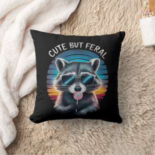 Cojín Decorativo Mapache Divertido Pero Feral Lindo